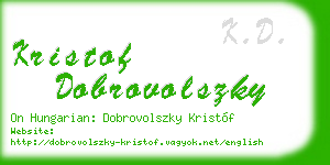 kristof dobrovolszky business card