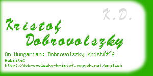 kristof dobrovolszky business card